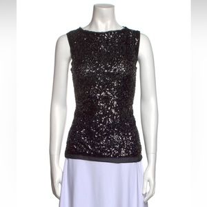 Karen Millen Black Sequin Sleeveless Top